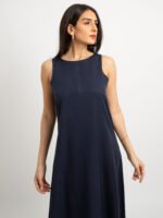 ⁦فستان طويل بدون أكمام كحلي⁩ - الصورة ⁦2⁩