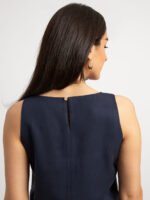 ⁦فستان طويل بدون أكمام كحلي⁩ - الصورة ⁦3⁩