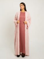 ⁦فستان بأكمام قصيرة الكتان وردي باهت⁩ - الصورة ⁦7⁩