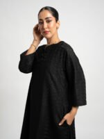 جلابية نص كلوش ركامة أسود