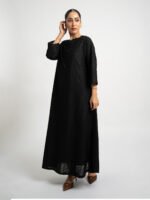 ⁦جلابية نص كلوش ركامة أسود⁩ - الصورة ⁦6⁩