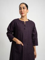 ⁦جلابية نص كلوش ركامة موف⁩ - الصورة ⁦3⁩