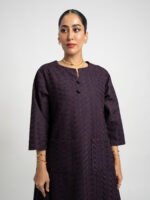 ⁦جلابية نص كلوش ركامة موف⁩ - الصورة ⁦4⁩