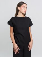 ⁦طقم خفيف بقماش كتان أسود⁩ - الصورة ⁦4⁩